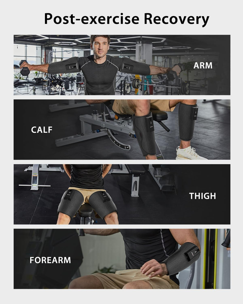 One-size CINCOM leg massager with Velcro strap for secure fit