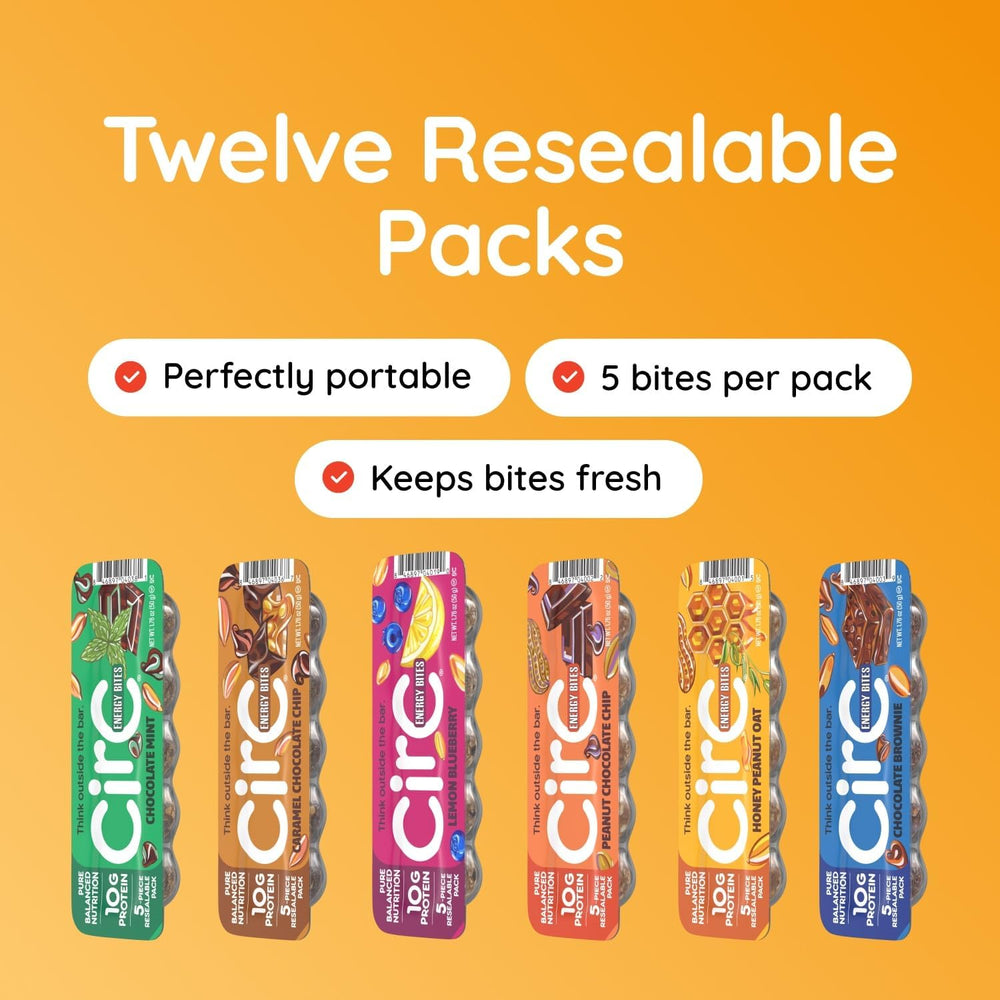 CirC Caramel Chocolate Chip bites blend chewy caramel with chips for a comforting treat.