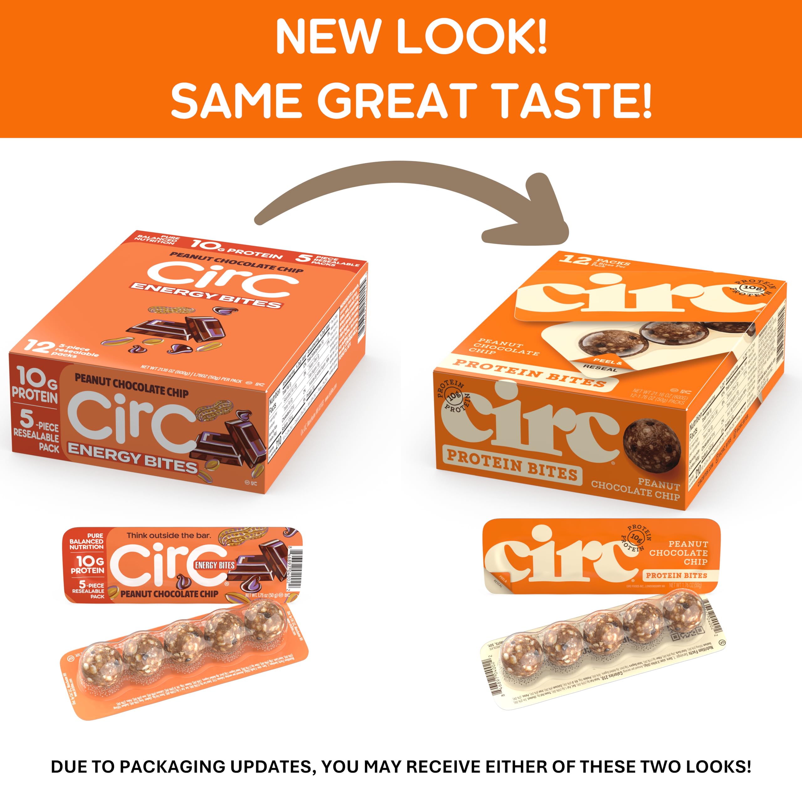 CirC Energy Bites shown as portable snack for work or gym.