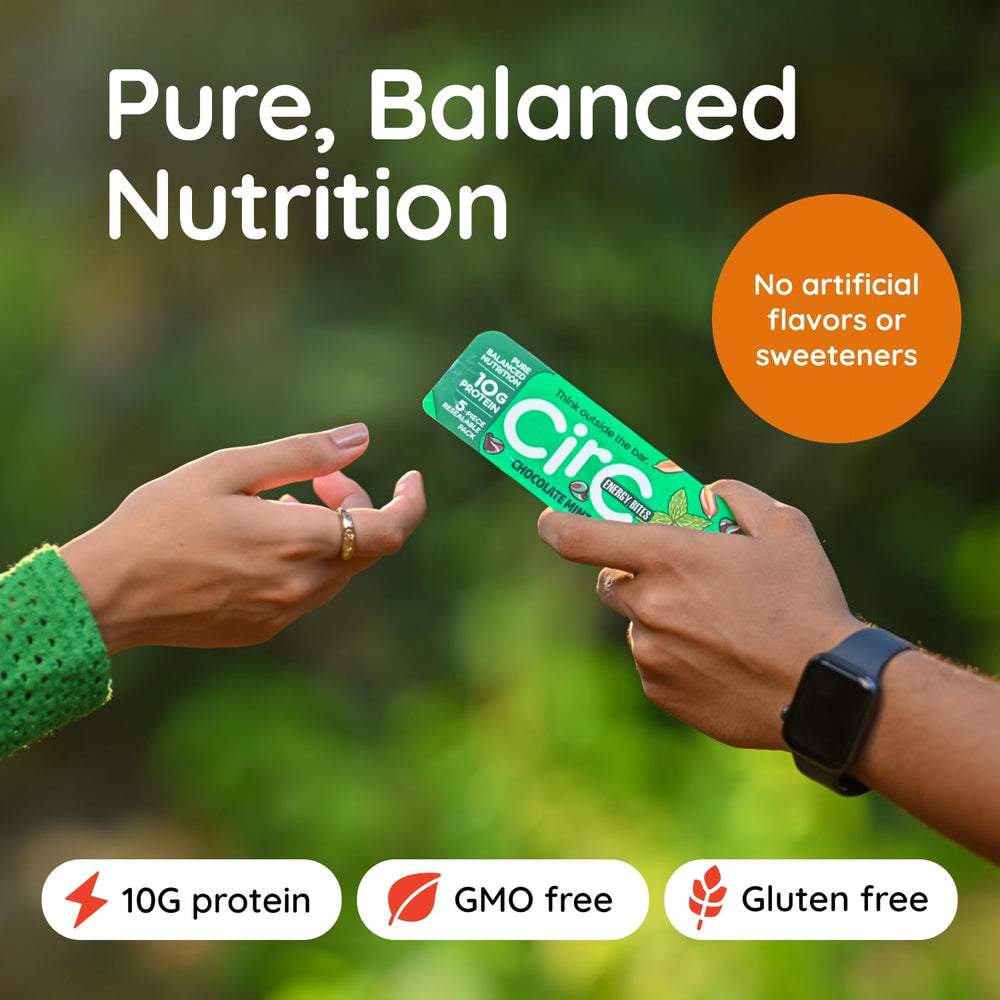 CirC Energy Bites on-the-go snack in a bag.