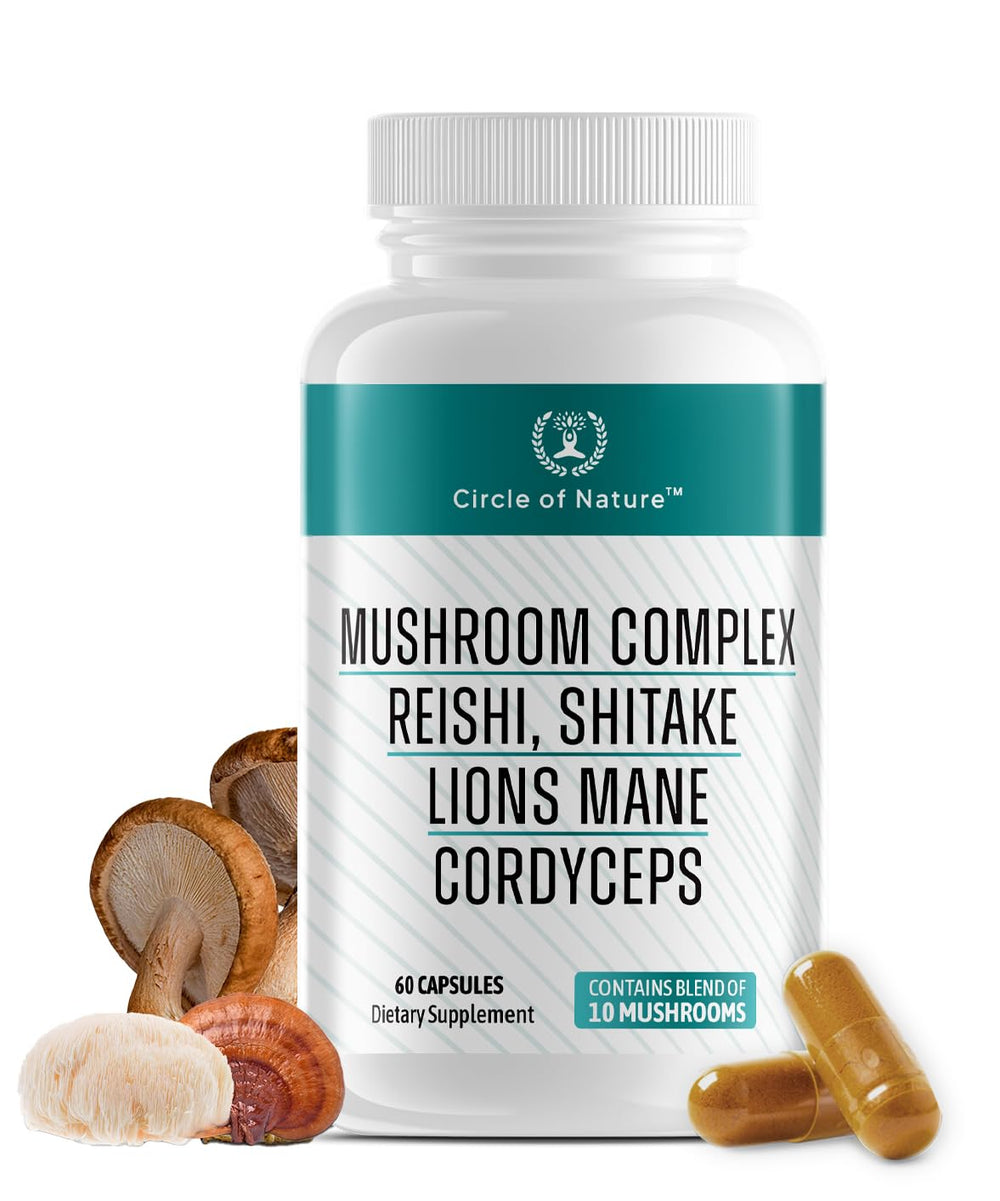 Circle of Nature Brain Booster bottle front shows 60 capsules for daily cognitive support.