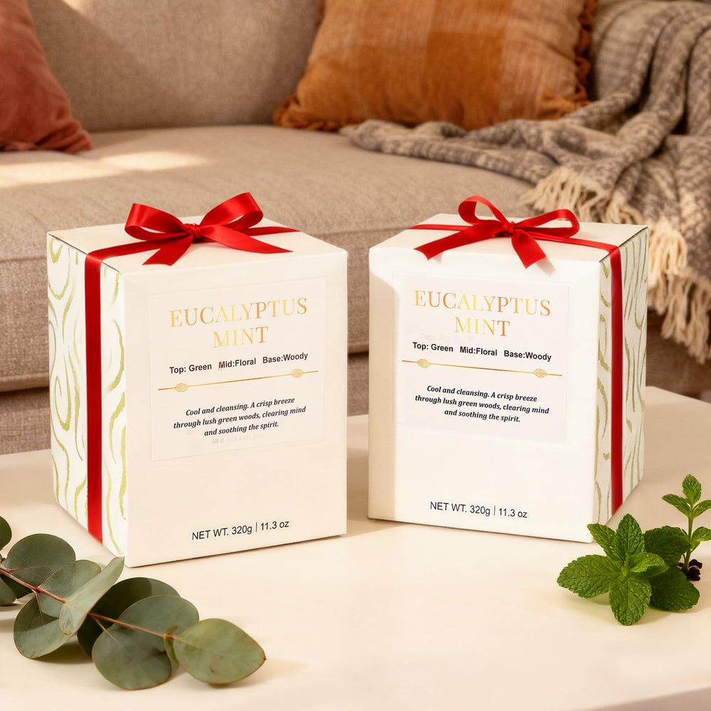 CJVIUS scented candle variety including eucalyptus mint and lavender options.
