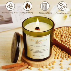 CJVIUS soy wax candle closeup showing clean burn and wax quality.