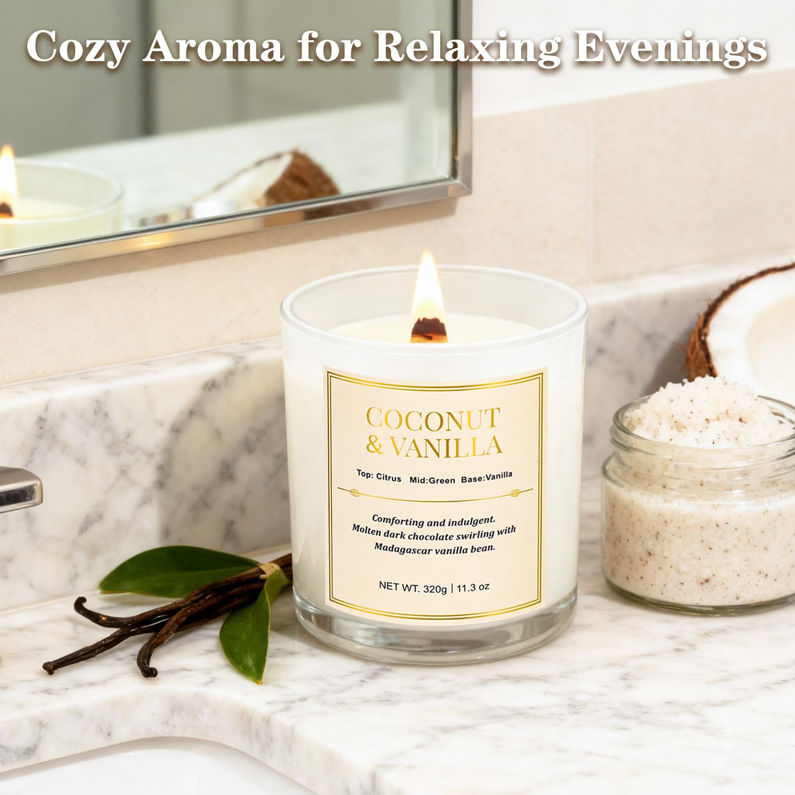 CJVIUS winter decor and self-care setup featuring the candle duo.