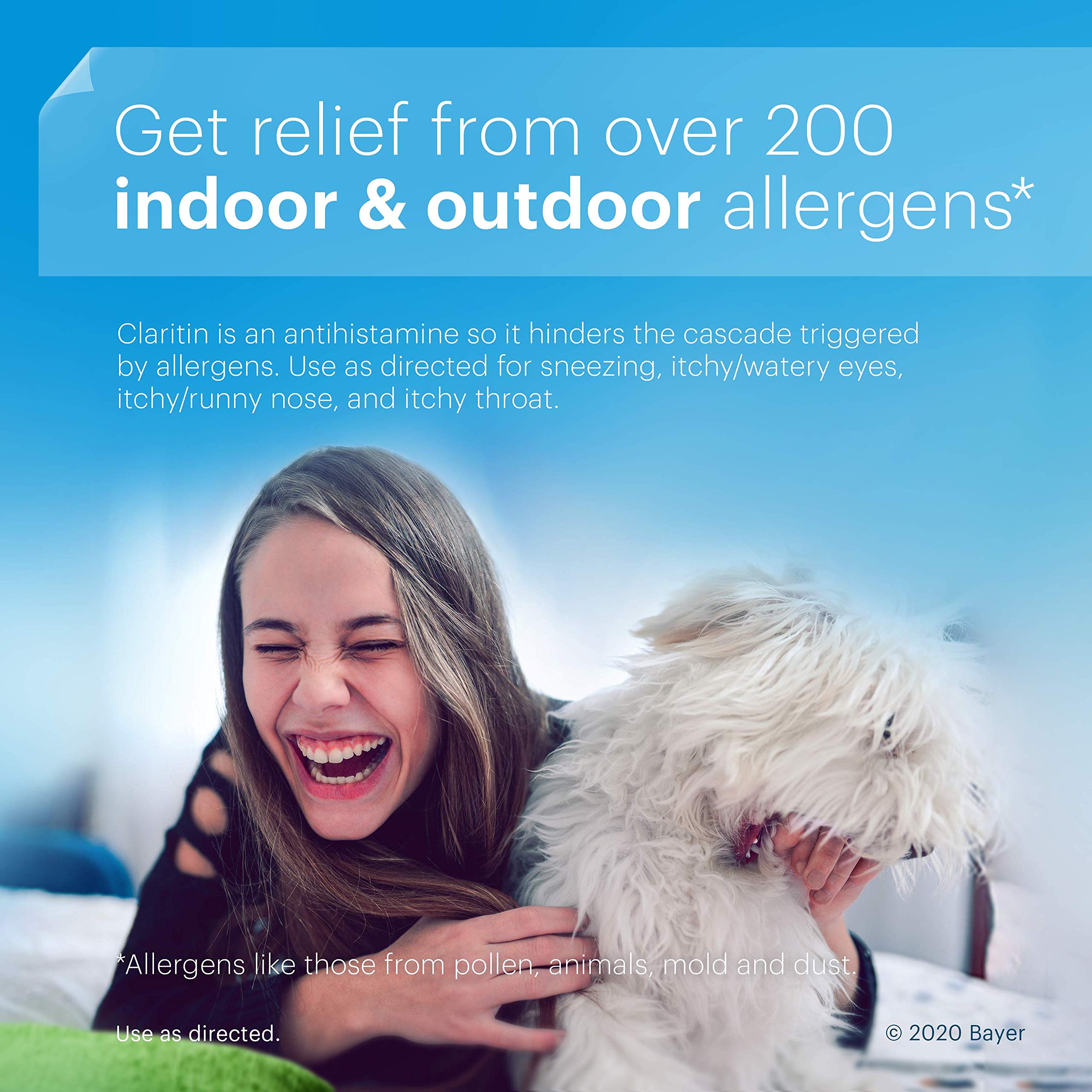 Claritin 70-count bottle on store shelf for ongoing relief.