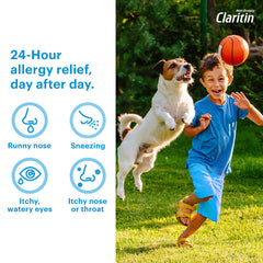 Claritin Children's Chewables Grapes kid at play with grape flavor