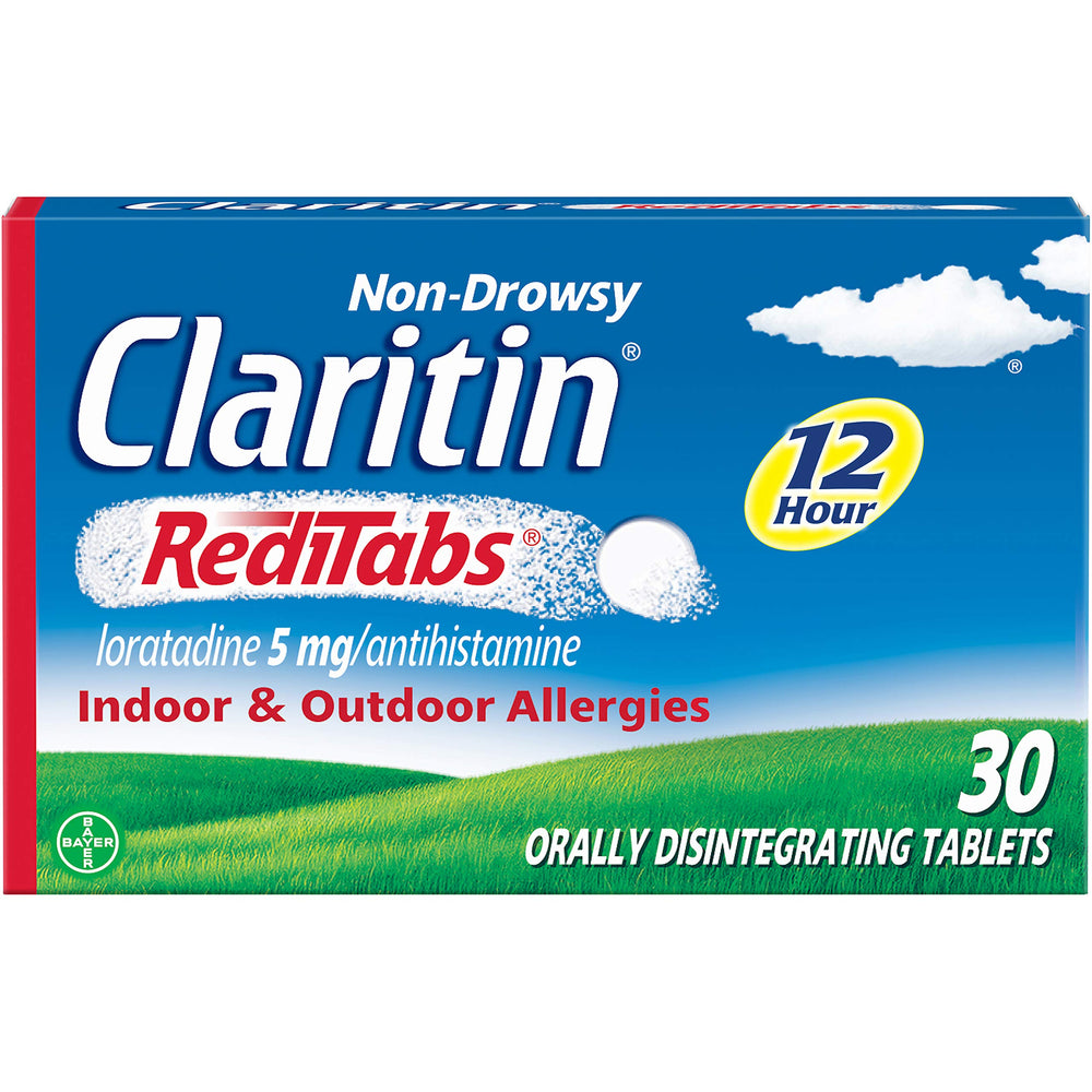 Claritin RediTabs deliver 12-hour non-drowsy allergy relief on each visual.