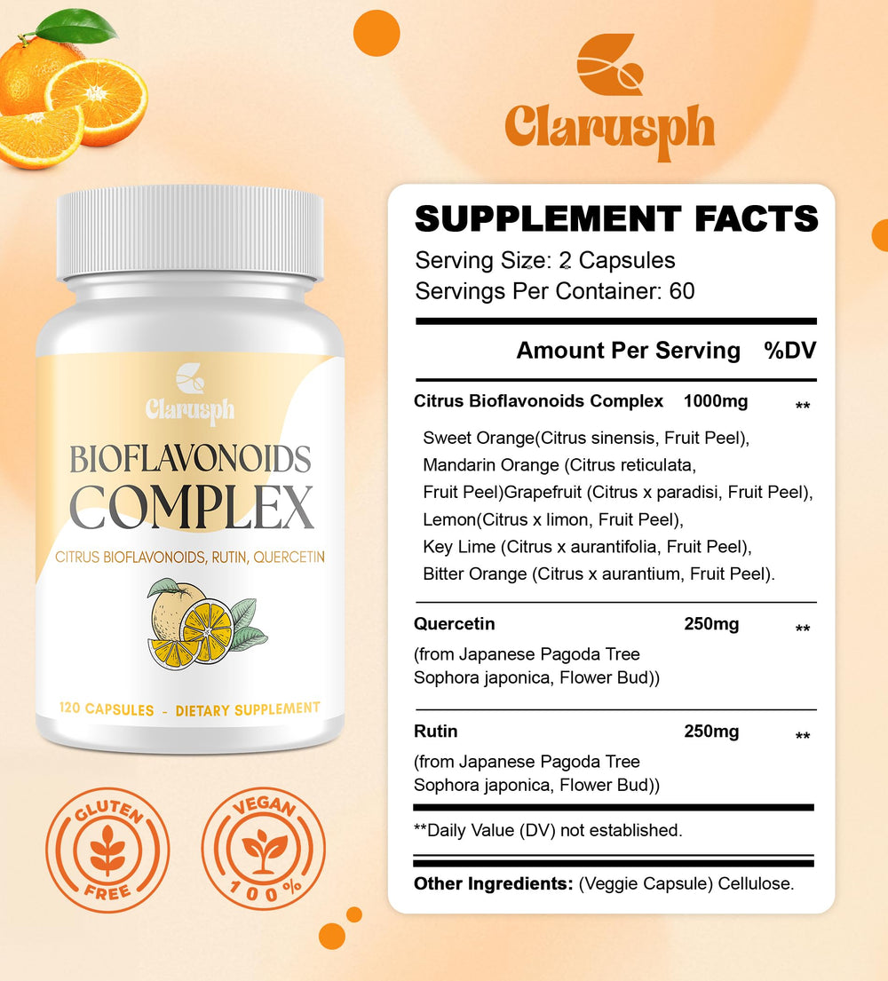 Clarusph daily two-capsule serving offers convenient wellness routine.