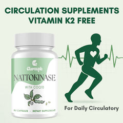 Clarusph nattokinase with CoQ10 capsules on bottle