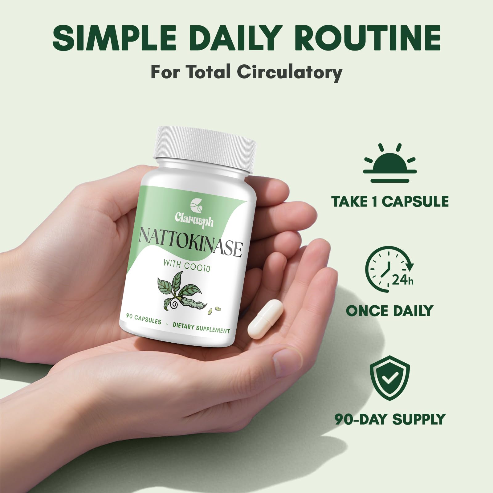 Clarusph bottle emphasizing no artificial flavors or preservatives