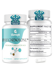 Clarusph pregnenolone 50mg bottle close-up for daily use.