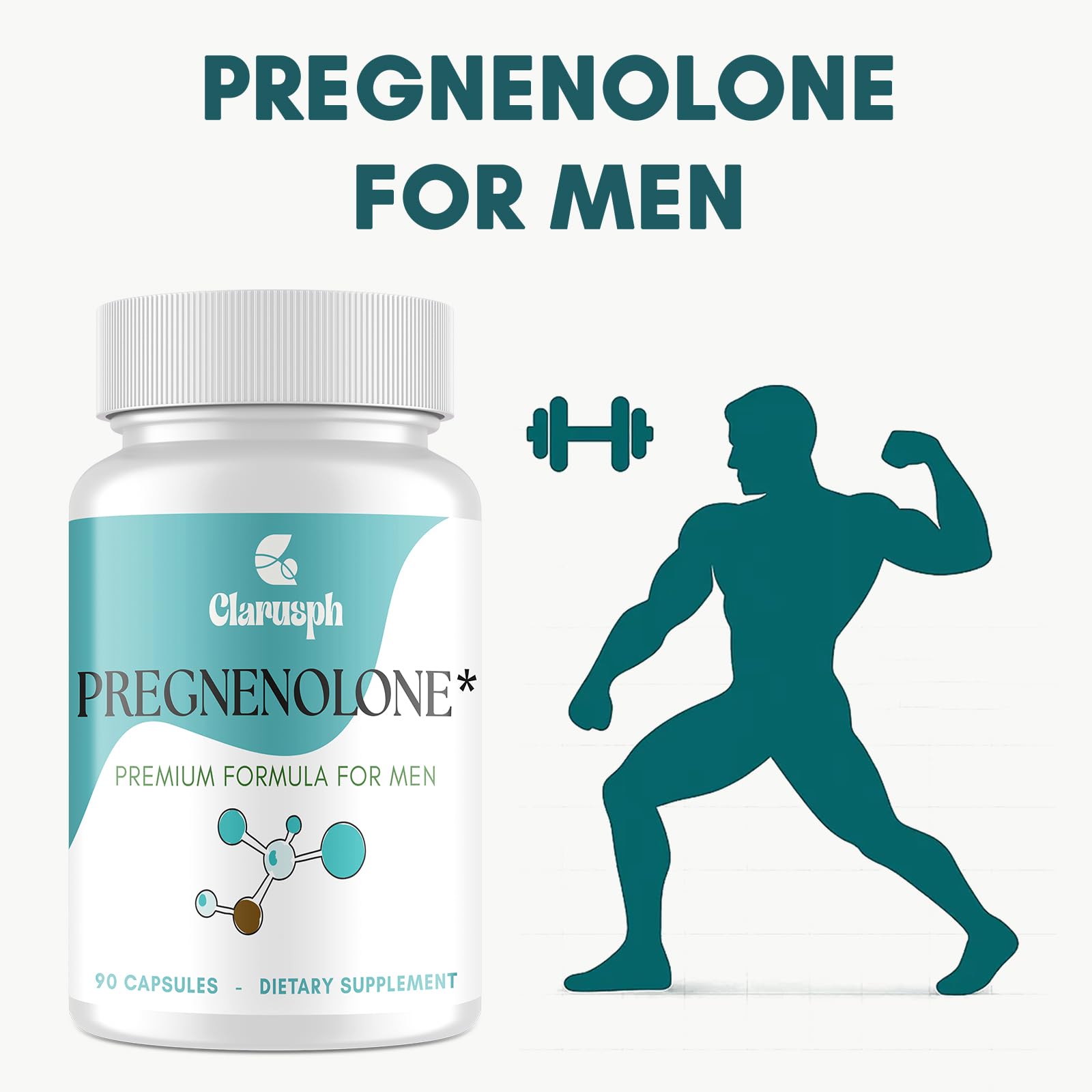 Clarusph pregnenolone 50mg capsule in hand for an active routine.