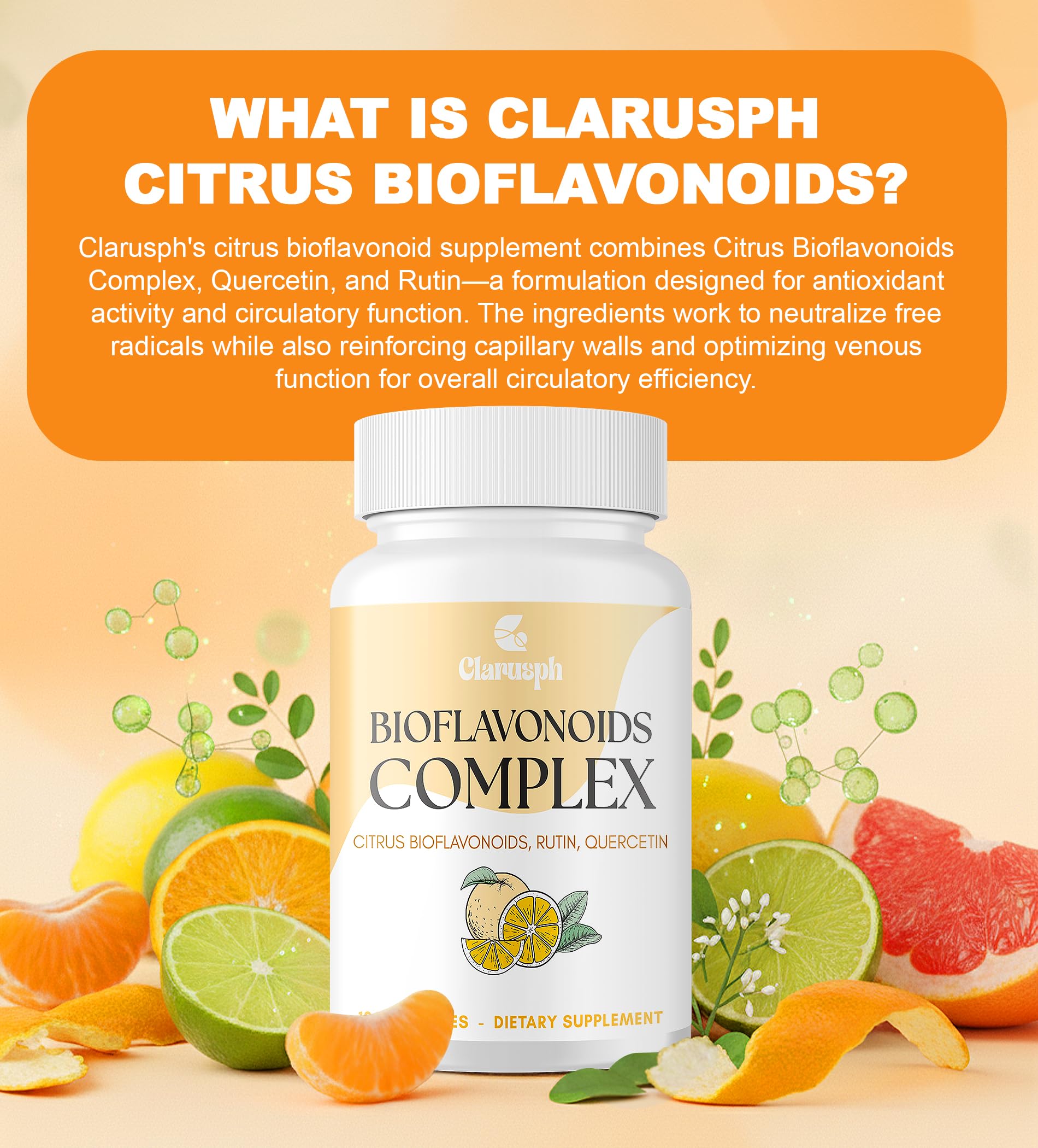 Clarusph six citrus peels sourcing illustrates natural potency for daily wellness.