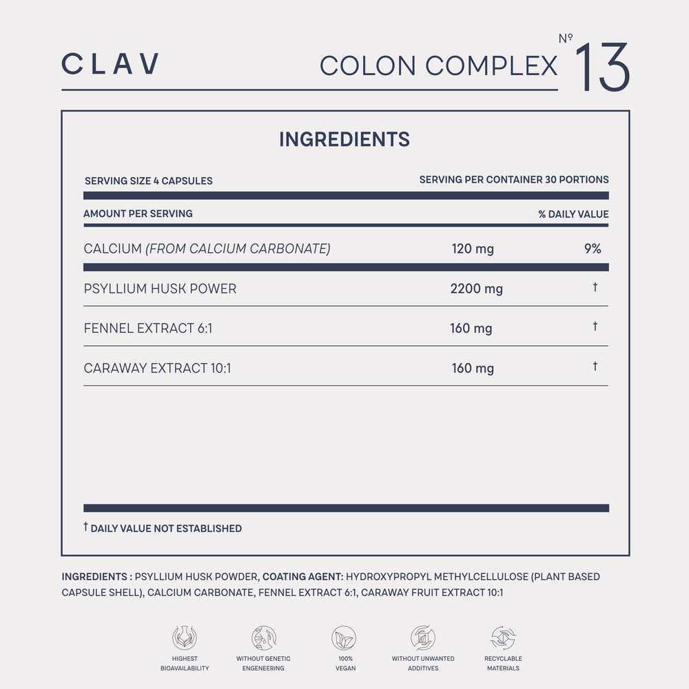 CLAV colon cleanse support as part of a daily routine.