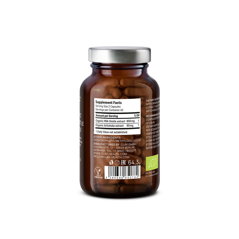 CLAV daily use scene with bottle and capsules on a clean counter