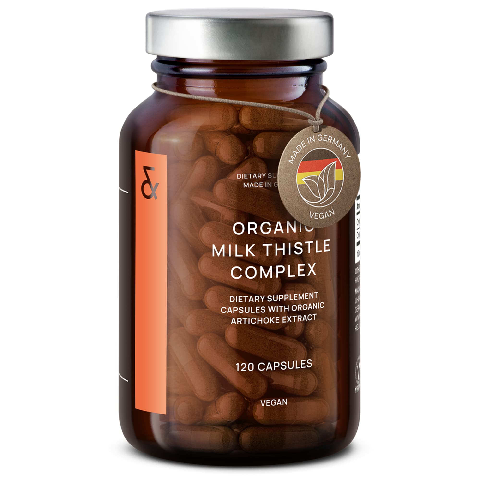 CLAV organic milk thistle artichoke bottle for liver support and detox potential