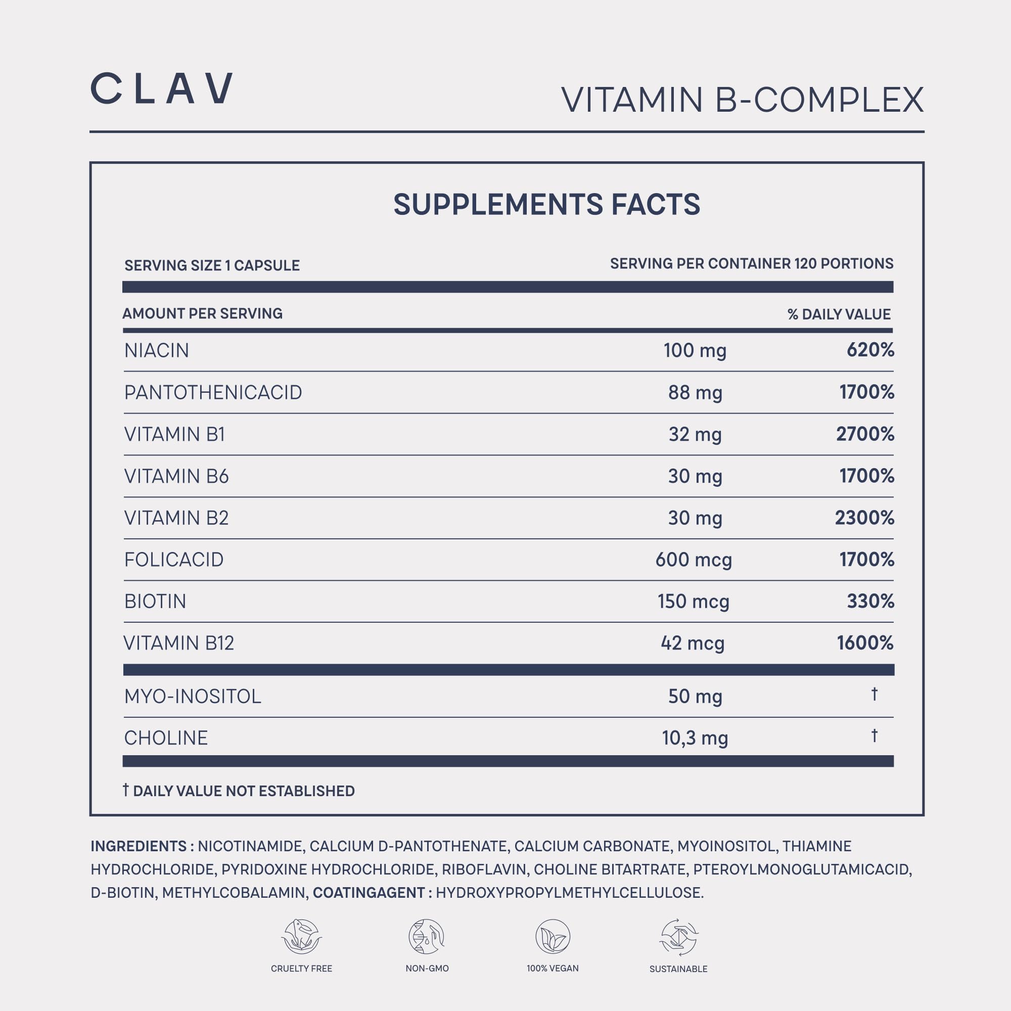 Vegan certified supports daily immune and energy needs.