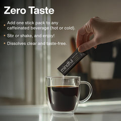 Clean Break Mindful dissolves clear in coffee without altering taste.