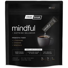 Clean Break Mindful stick-pack front view for daily coffee ritual.