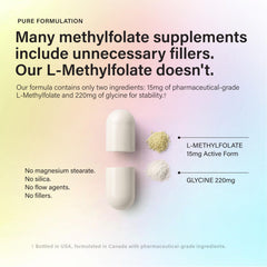 Bottle in hand conveys portability for daily methylfolate support