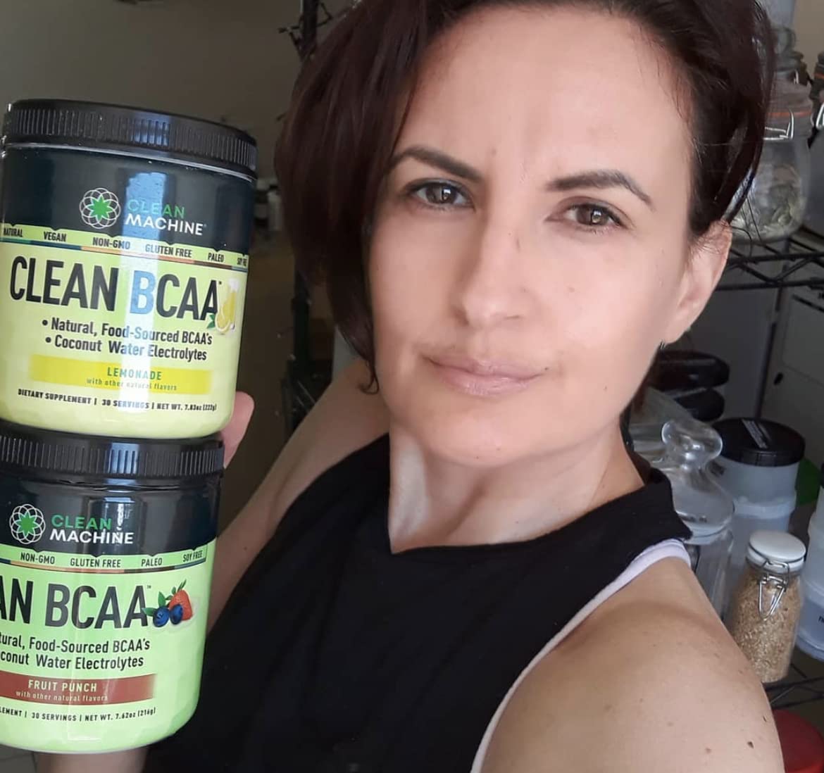 Clean Machine Lemonade BCAA pour into water for refreshing hydration after training.