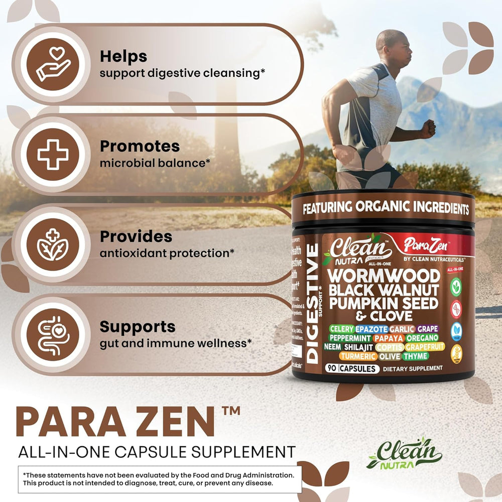 Clean Nutra Black walnut hull image suggests a nature-based cleanse for wellness.