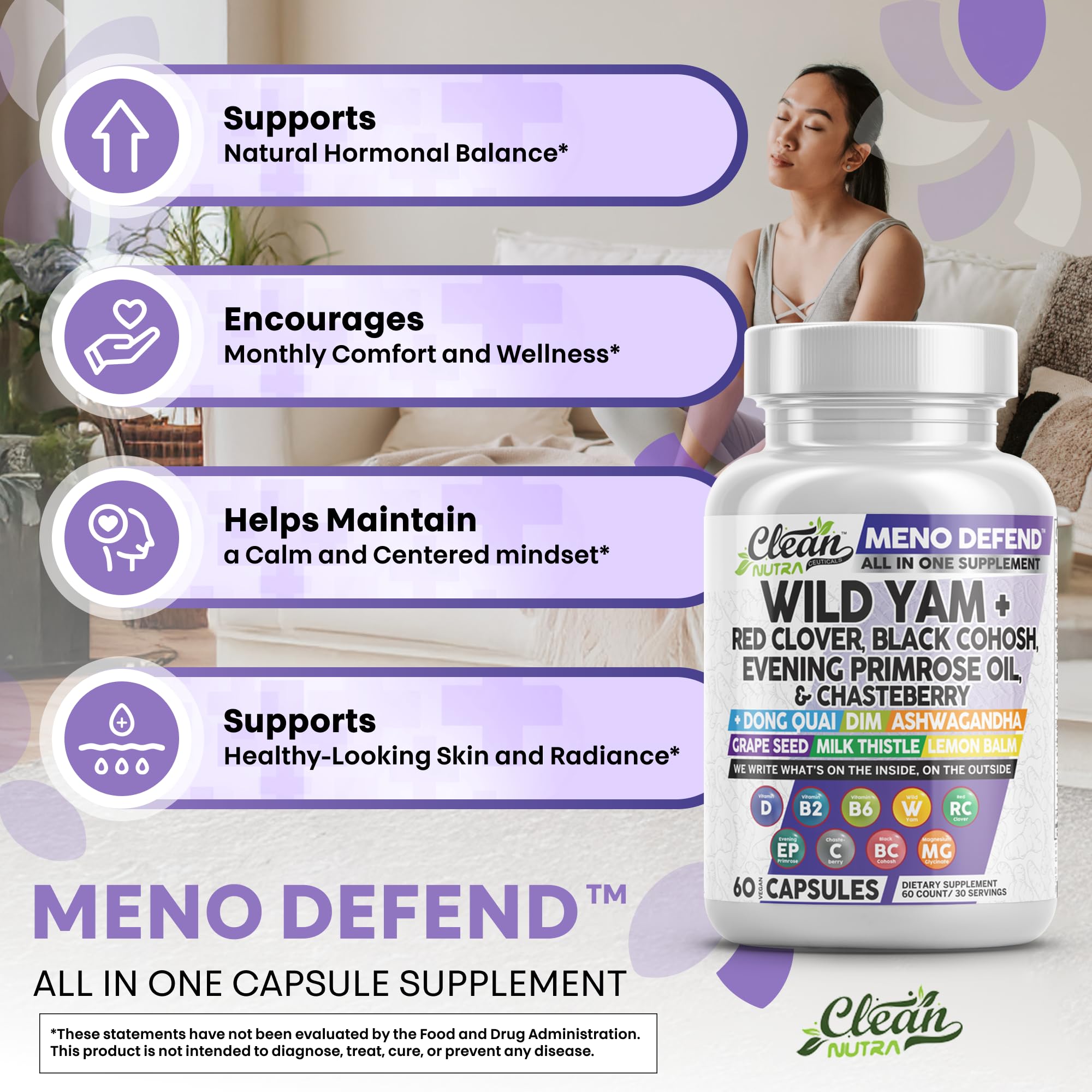 Clean Nutra Chasteberry and Dong Quai Capsules bottle for herbal harmony
