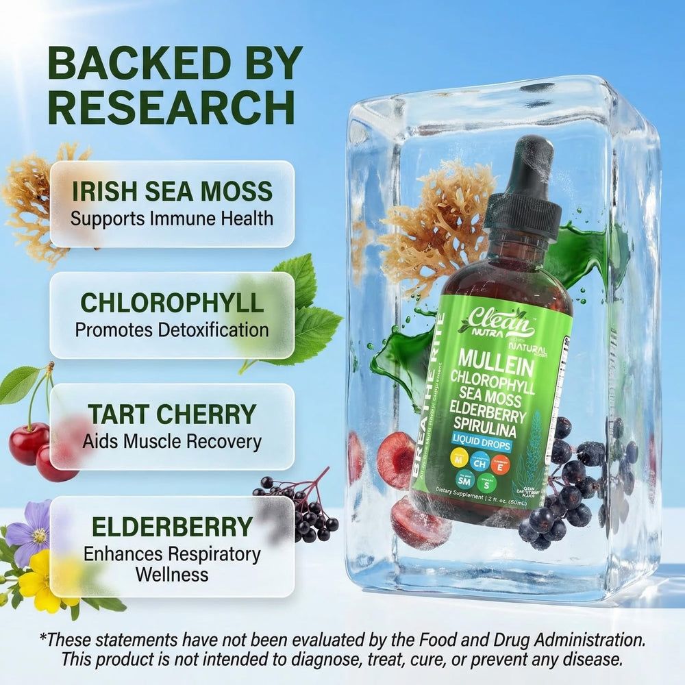 Clean Nutra Chlorophyll Drops green liquid promotes hydration and daily vitality
