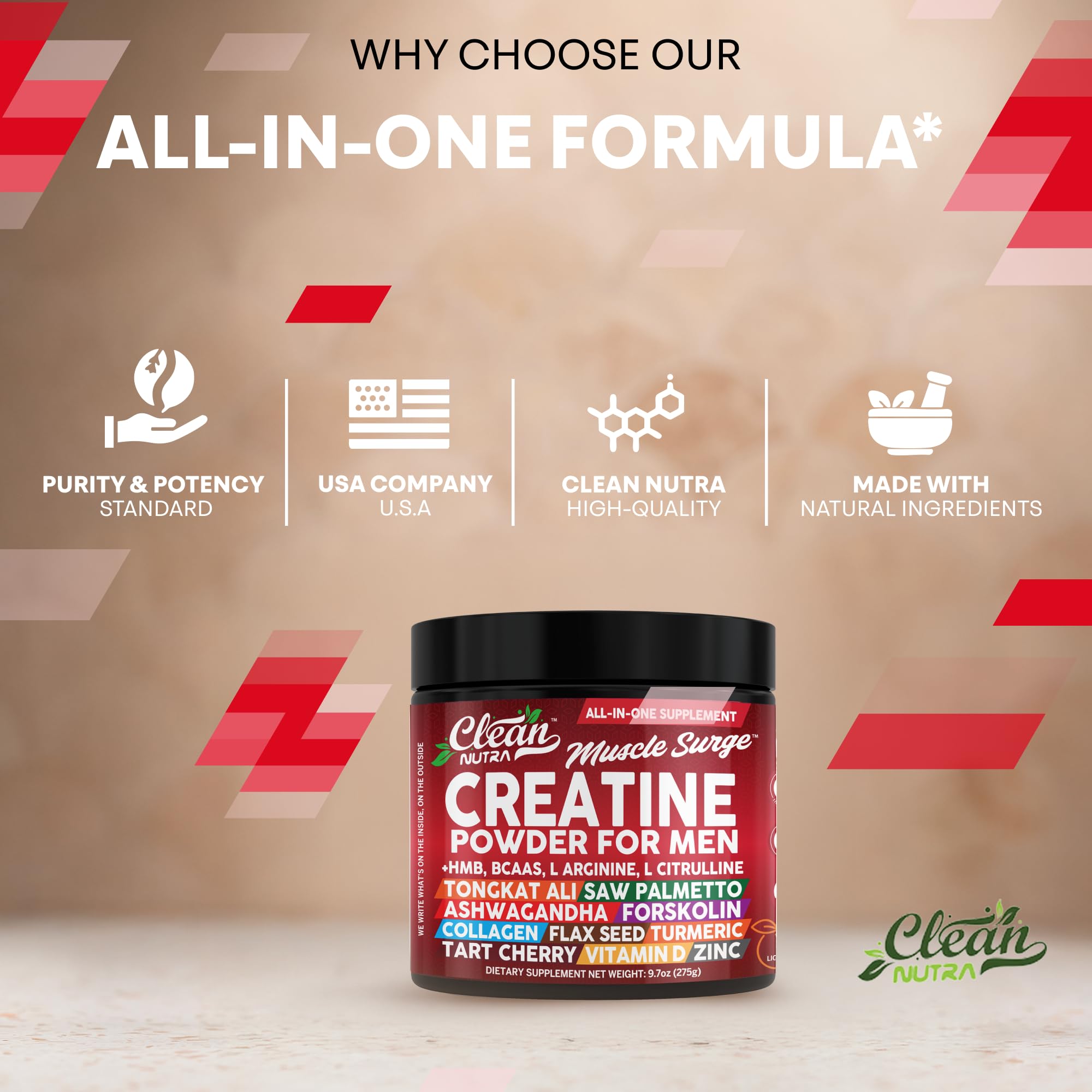 Pour action with Clean Nutra Creatine powder into a shaker.