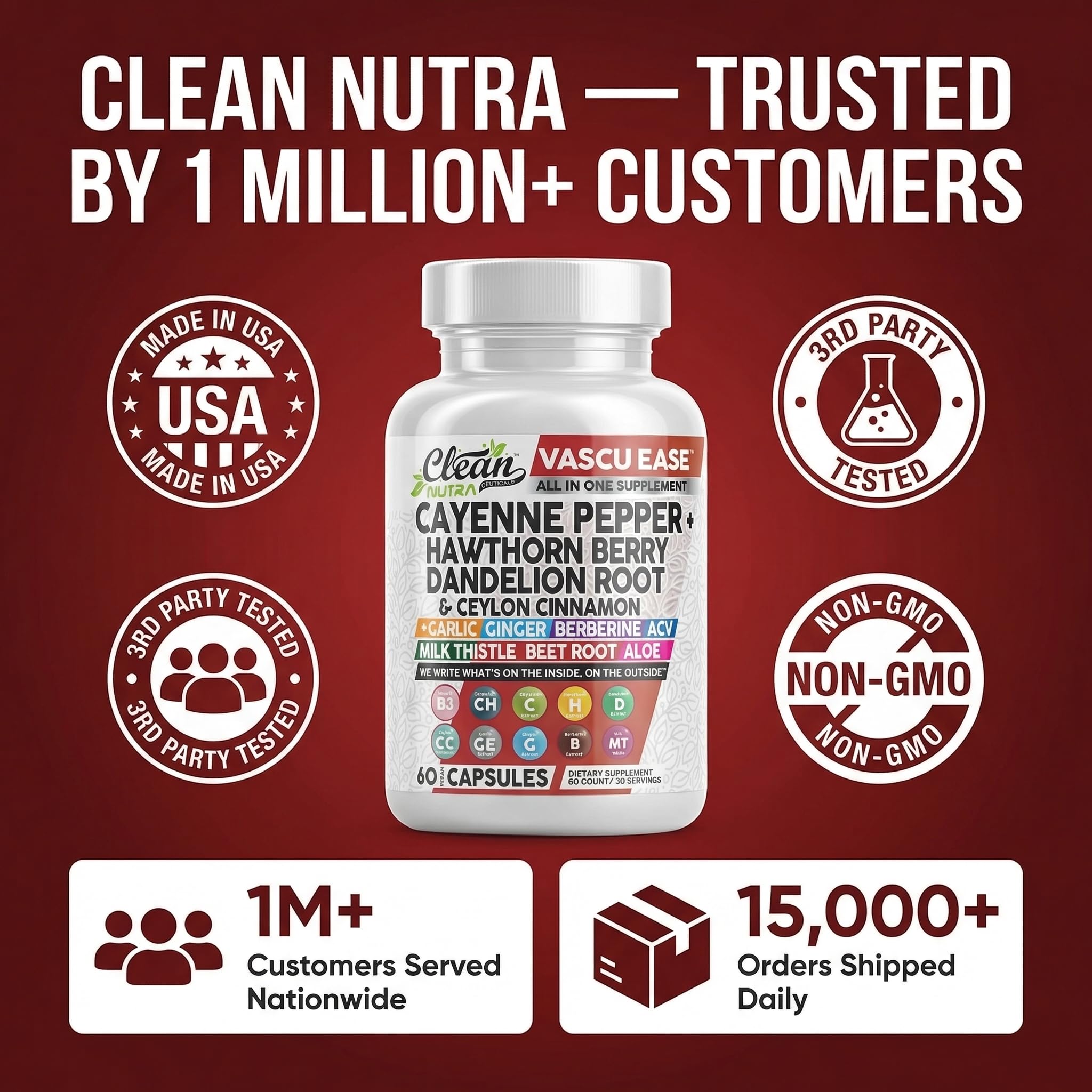 Clean Nutra Garlic Aloe Vera capsules pack emphasizing digestive and immune-friendly blend