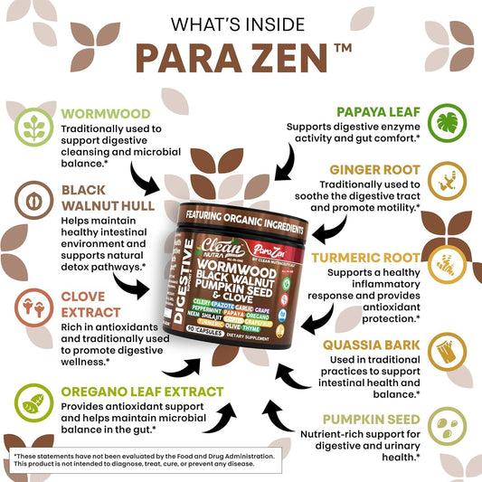 Clean Nutra Garlic extract cap highlights odor-controlled convenience for daily gut support.