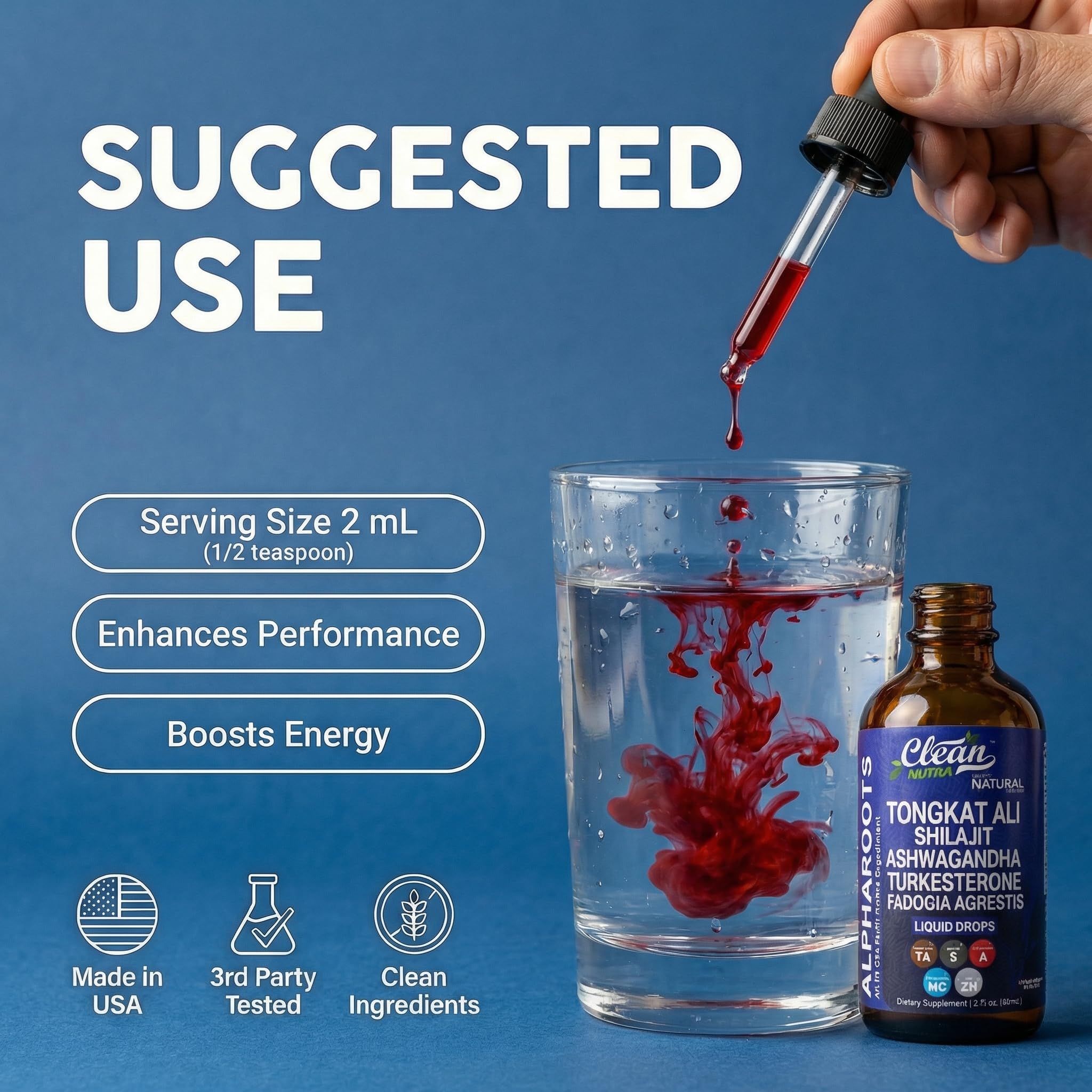 Clean Nutra Irish Sea Moss drops bottle provides mineral-rich nutrition.
