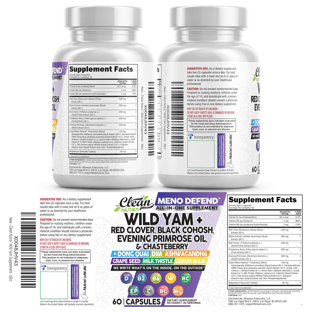 Clean Nutra Lemon Balm Capsules bottle promoting calm focus