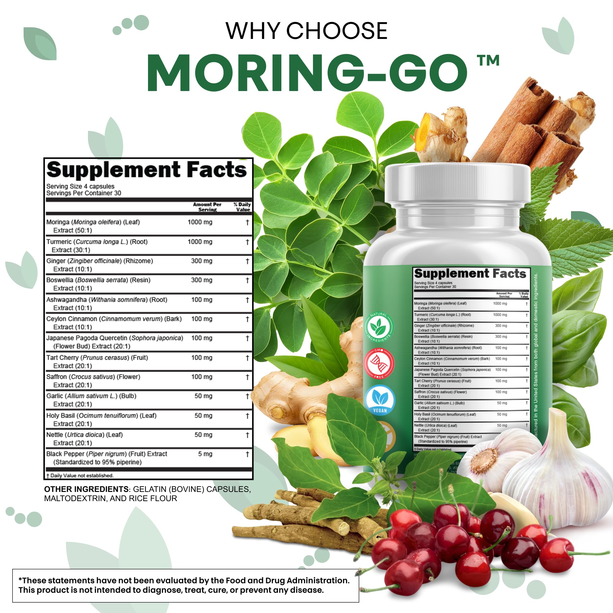 Clean Nutra Moring-Go bottle with sleek packaging and branding
