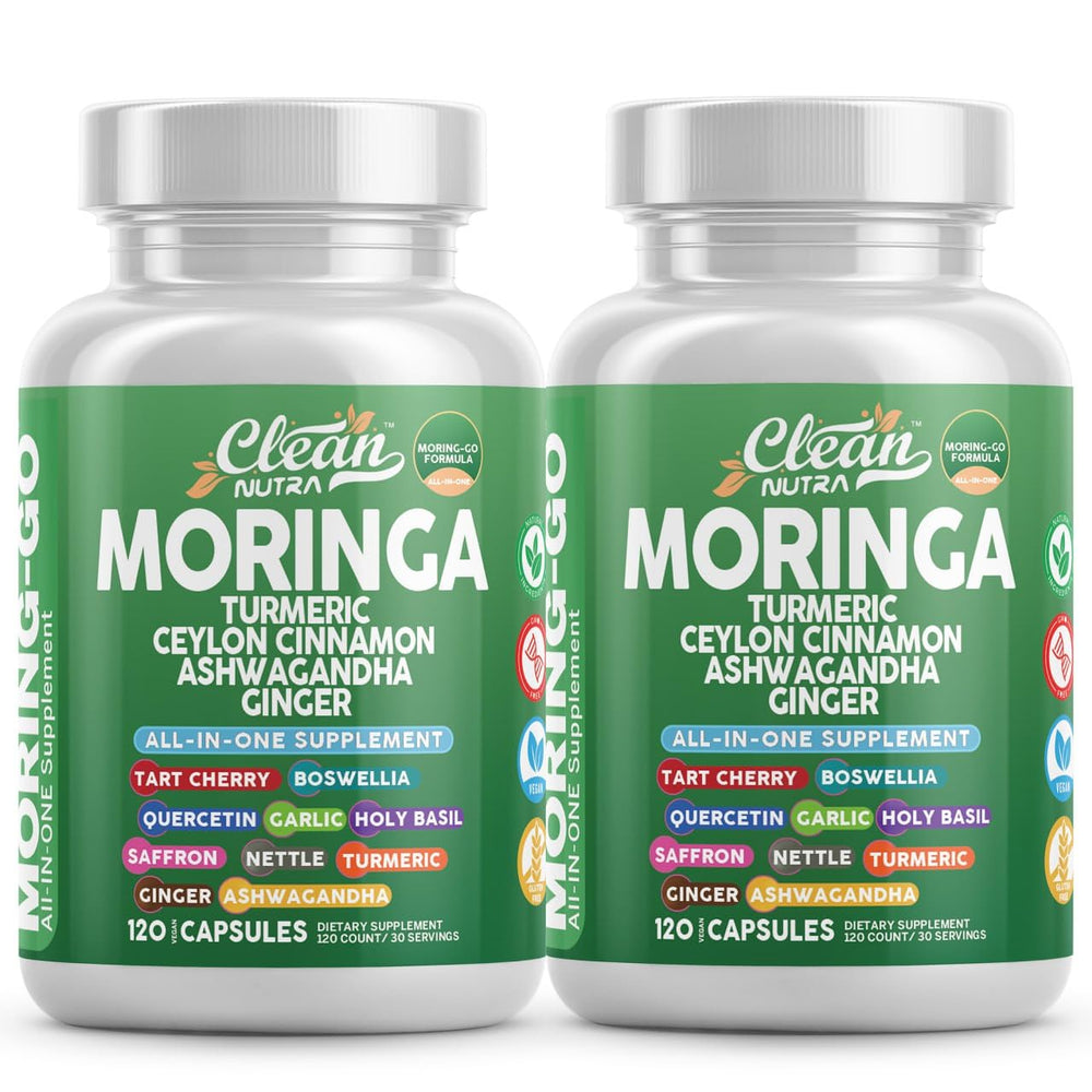 Clean Nutra Moring-Go bottle pour supports easy daily wellness routine