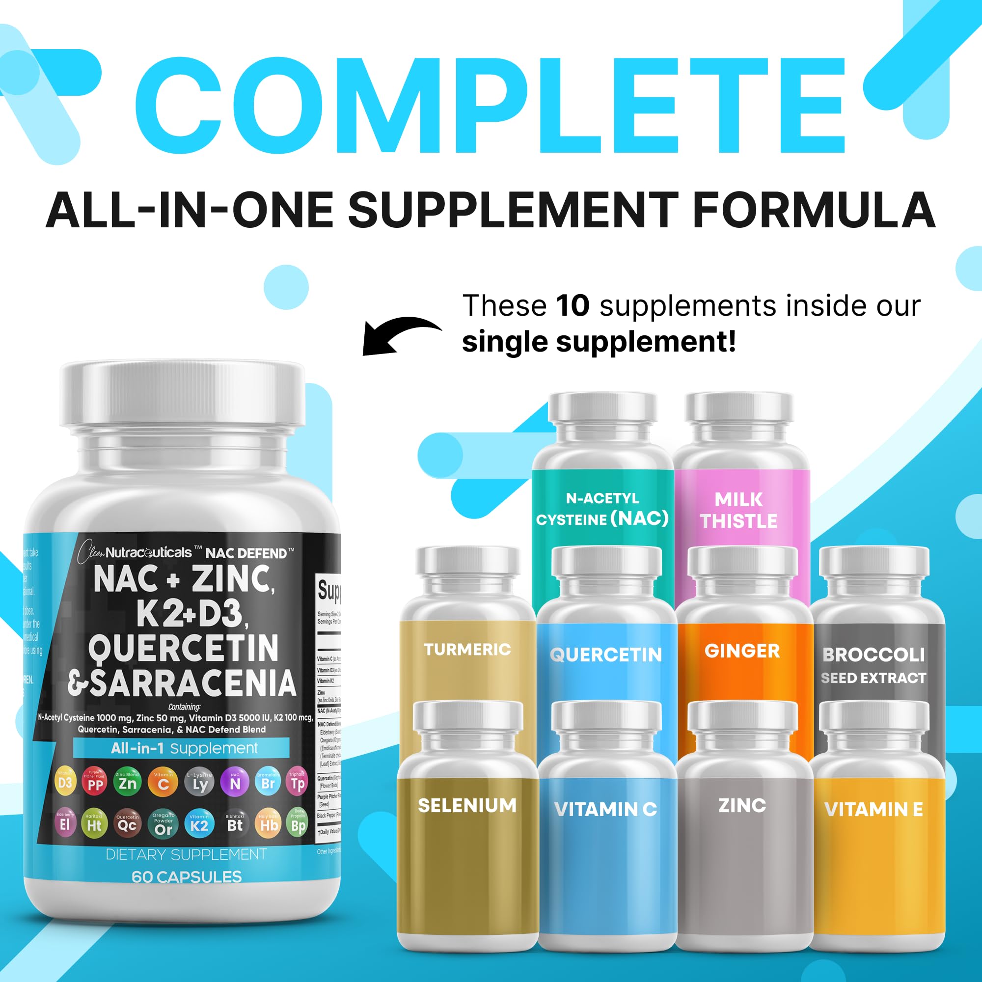 Clean Nutraceuticals NAC Defend capsules closeup highlights easy-to-swallow daily dose