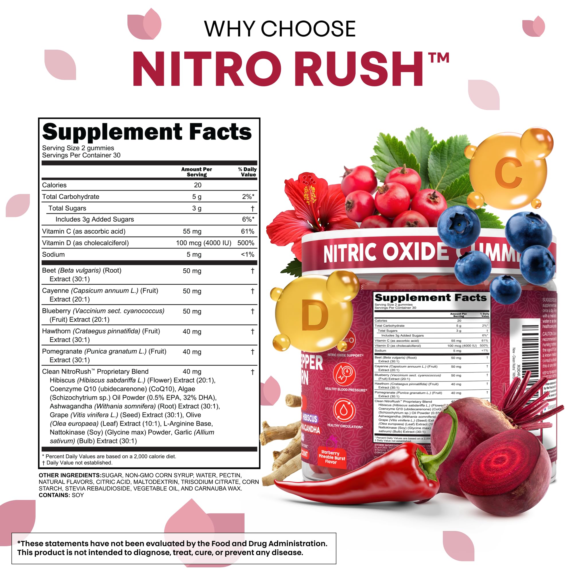 Gummies in a bowl with strawberry pineapple flavor ideal for a convenient daily wellness dose.