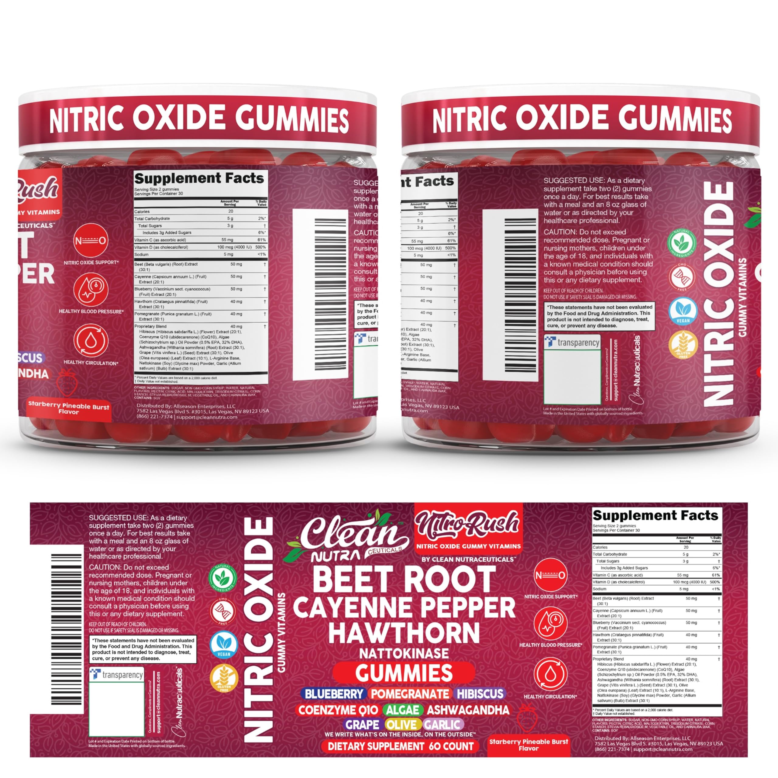USA-made seal on Nitro Rush packaging indicating quality and compliant production.