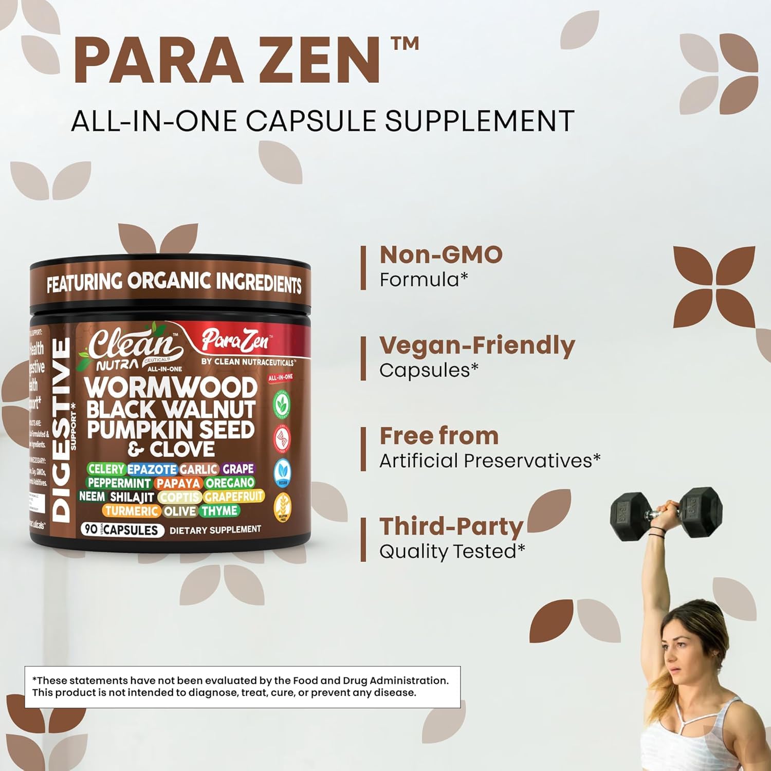 Clean Nutra Oregano oil bottle shows herbal potency for digestive and immune notes.