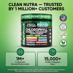 Clean Nutra PhytoFresh detox bottle label highlights fiber and plant nutrients