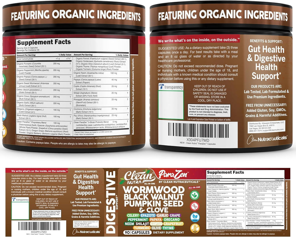 Clean Nutra Probiotic capsules image highlights gut-balance support with probiotics.