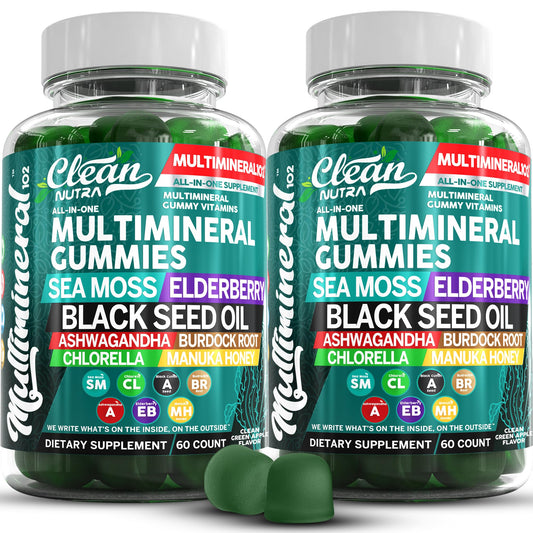 Clean Nutra Sea Moss Gummies bottle-front – tasty vegan daily supplement.