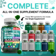 Clean Nutra Sea Moss Gummies bottle-open – convenient daily bite for families.