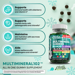 Clean Nutra Sea Moss Gummies ingredient-panel – plant-based minerals supporting daily nutrition.