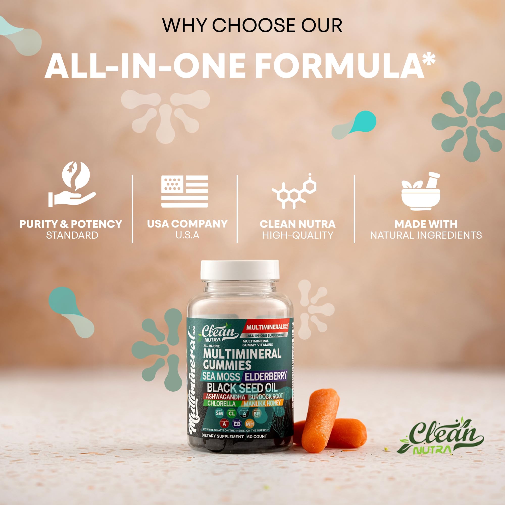 Clean Nutra Sea Moss Gummies vegan-jar – grab-and-go wellness in a compact jar.
