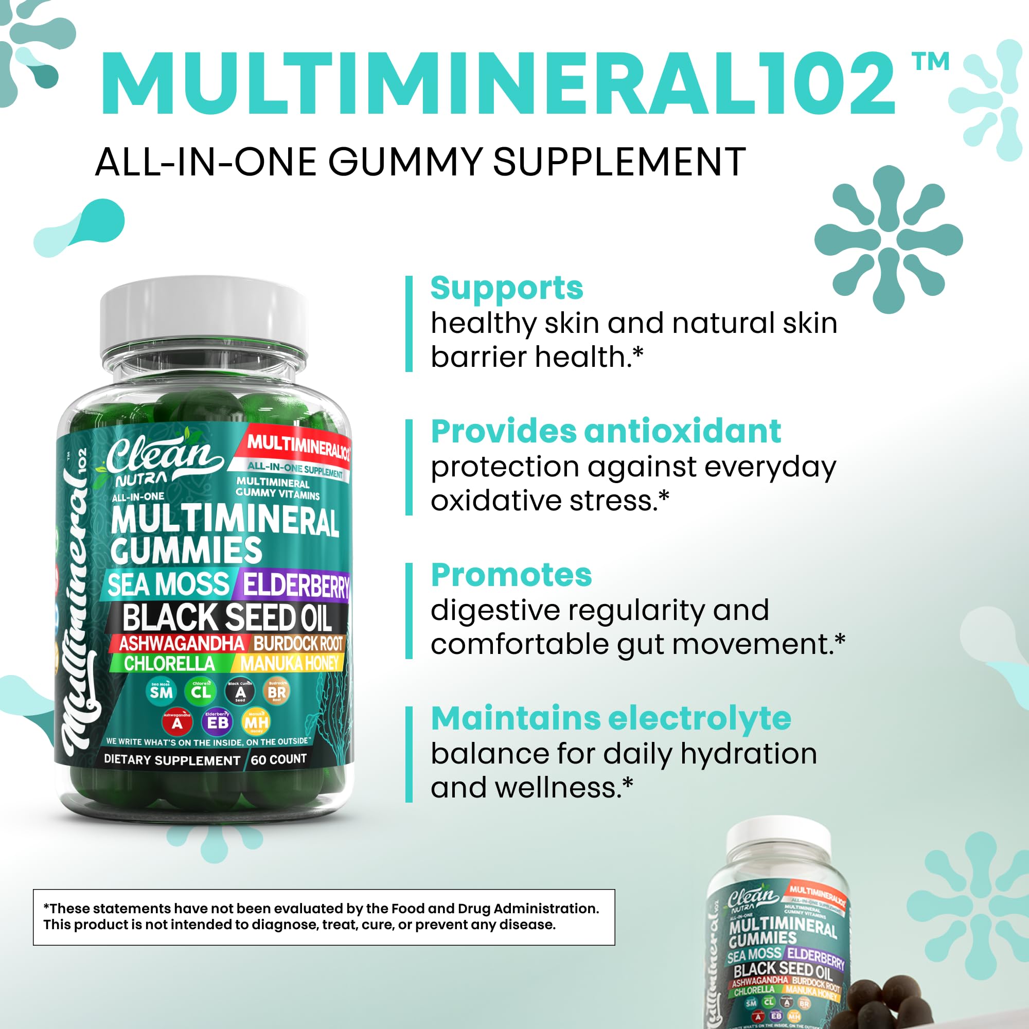 Clean Nutra Sea Moss Gummies vegan-packaging – sustainable packaging for eco-conscious shoppers.