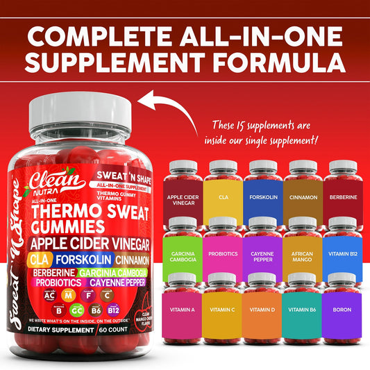 Clean Nutra Sweat N' Shape with CLA and cinnamon blend for endurance and appetite awareness.