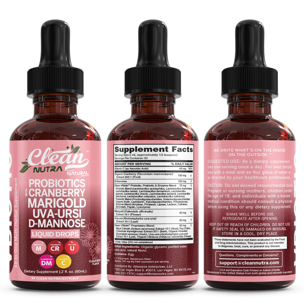 Digestive enzymes and probiotics blend on Clean Nutra VBiotic label