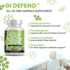 Ginger and Licorice imagery on Clean Nutraceuticals GI Defend packaging for balance