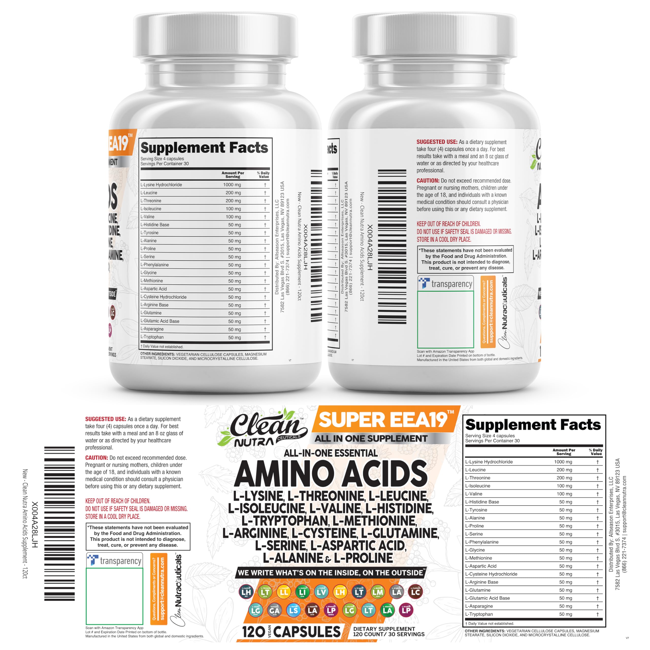 Clean Nutraceuticals amino acids tablet pour conveys portable, on-the-go nutrition